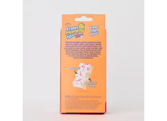 Scrub Daddy Eraser Mommy – Dual-Texture Stain Remover for Walls, Switches, Sneakers & More, Quickly Removes Marks & Scuffs with Water, No Harsh Chemicals